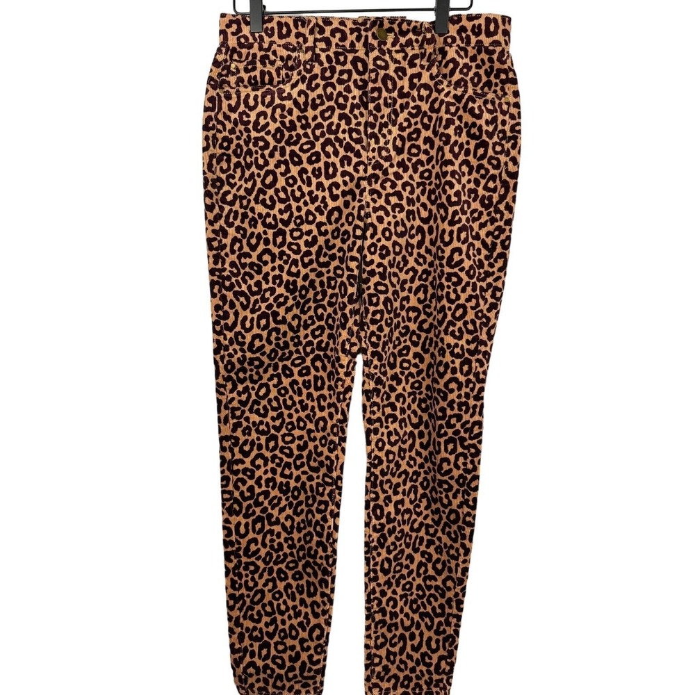 Ann Taylor‎ The Skinny Highest Rise Leopard Corduroy Pant Brown Sz 14P New W/Tag